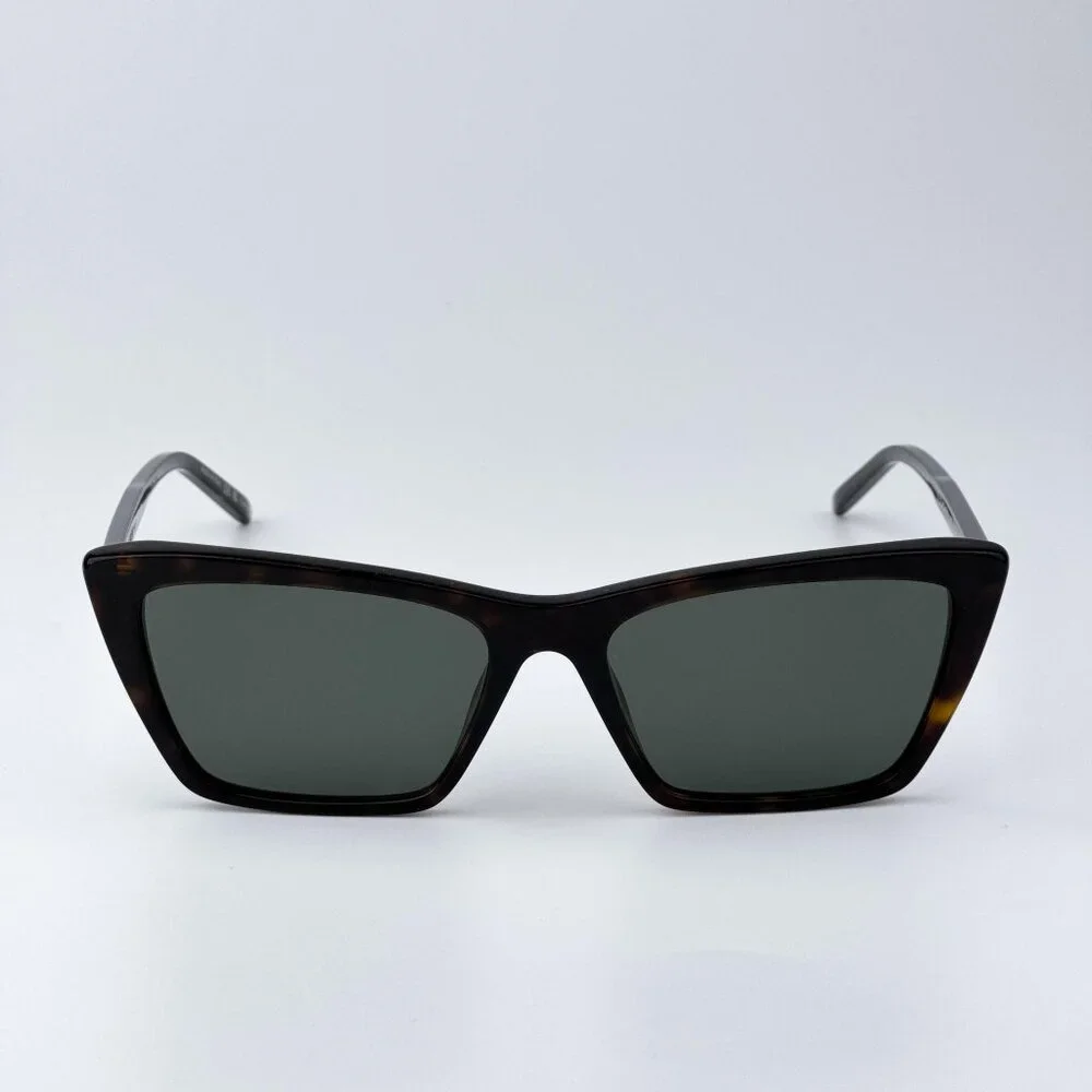 Saint Laurent SL737 MICA THIN 002 Men BRAND NEW Sunglasses Havana Grey Cat Eye